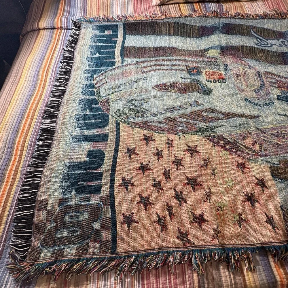 Nascar Dale Earnhardt Jr #8 Budweiser US Flag Throw Blanket Tapesty Wall Hanger